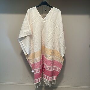 Tribe Alive Cream and Pink Poncho